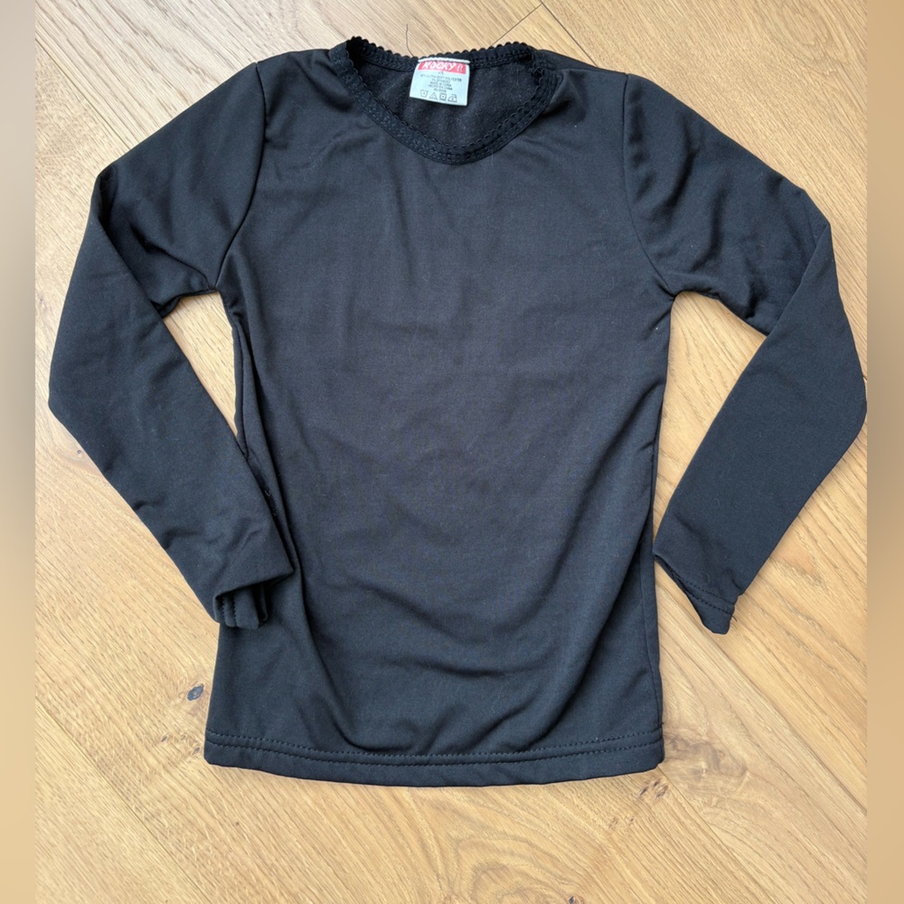 Rocky Black Lace-Trim Thermal layer Long Sleeve Top